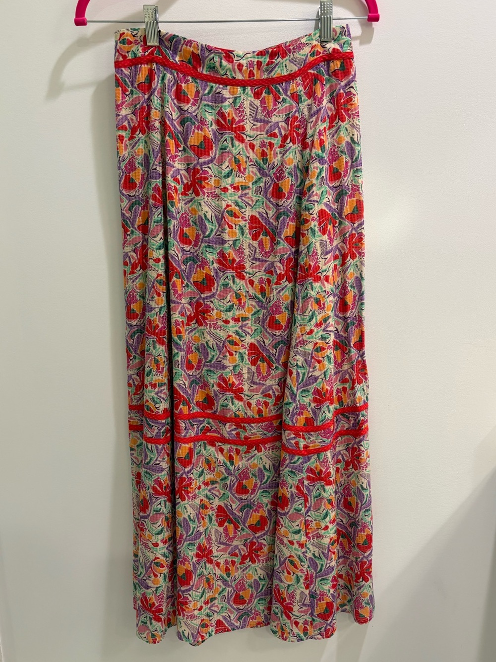 BA&SH Floral Red Multicolor Maxi Skirt